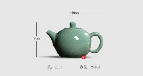 [GRANDNESS] ] Xishi Pot Chinese longquan celadon teapot Kung Fu Teapot with Filter 240ml China Longquan Tea pot 240 ml