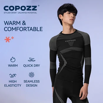 COPOZZ Thermal Ski Underwear Set – Quick-Dry Compression Tracksuit for Men & Women 1