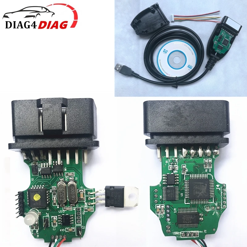 

Автомобильный диагностический кабель OBD2 16Pin VAGCOM 17,8, многоязычный чип ATMEGA162 FTDI FT232RL L9637D, зеленая печатная плата
