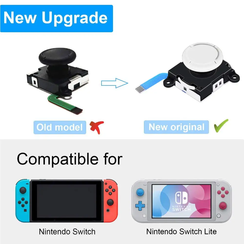 Nintendo Switch NS Lite Joycon 3D 아날로그 센서 조이스틱 모듈 교체 스위치 컨트롤러 왼쪽 오른쪽 엄지 스틱 캡