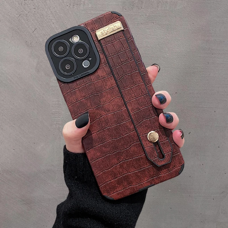 Soft PU Leather Wristband Case For iPhone
