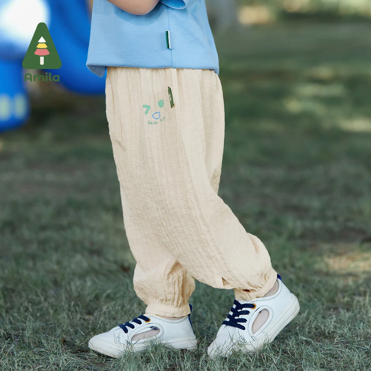 Amila Baby Summer Pants Boys Girls Mosquito Proof Texture Trousers Infant Toddler 0-6 Years baby trousers baby leggings