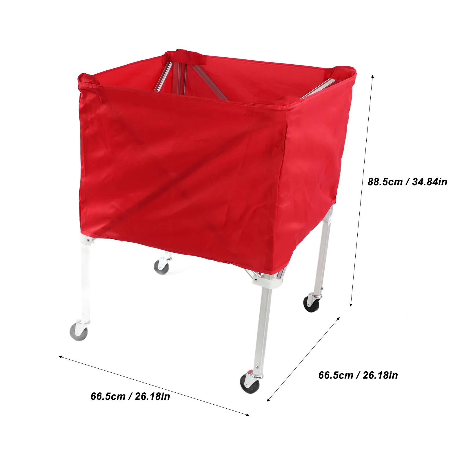 Ball Cart High Capacity Folding 4 Wheel Mobile Portable Trainer Pick Up Tennis Soccer Basketball Volleyball