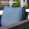Patio Sofa All Weather Outdoor Furniture Loveseat Couch High Back Wicker Rattan Loveseat Couch for Yard Backyard Porch 6