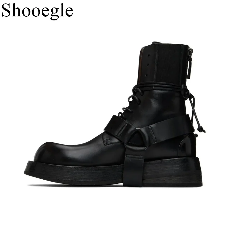Fashion Leather Men Lace Up Boots Ankle Men Boots Design New Style