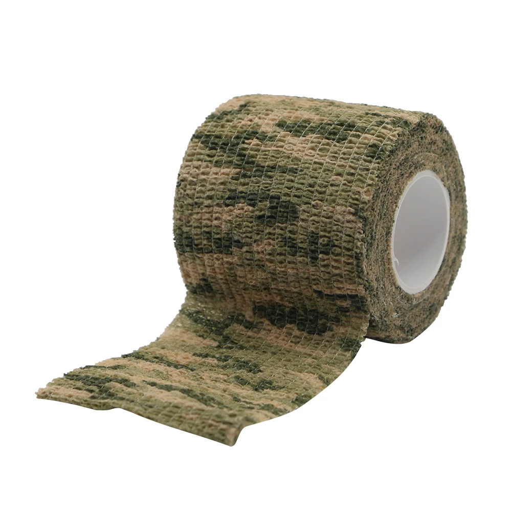 4.5mx5cm Camouflage Adhesive Elastic Bandage Reusable Camping Hunting Camera Binoculars Water Bottle Disguise Wrap Bandage