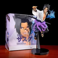 20cm Naruto Anime Sasuke PVC Action Figure - Uchiha Cartoon Collectible Toy (No box)