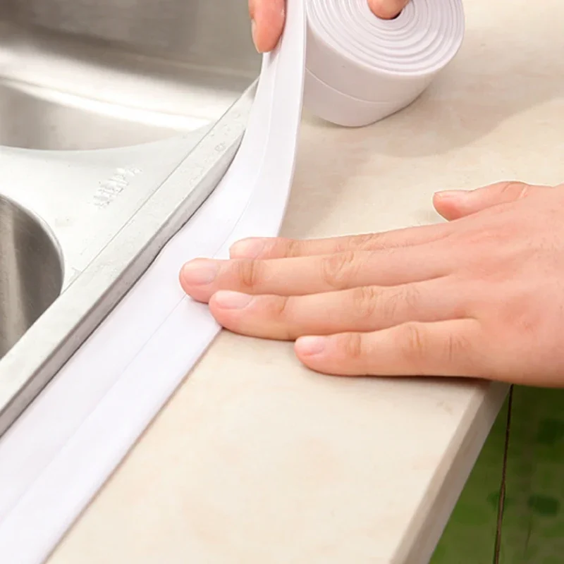 Sealing Strip Tape Sealing Tape Sealing Strip Waterproof Tape Bathroom Shower Sink Bath Sealing Tapes PVC Adhesive Waterproof Wall Stickers For Bathroom Kitchen