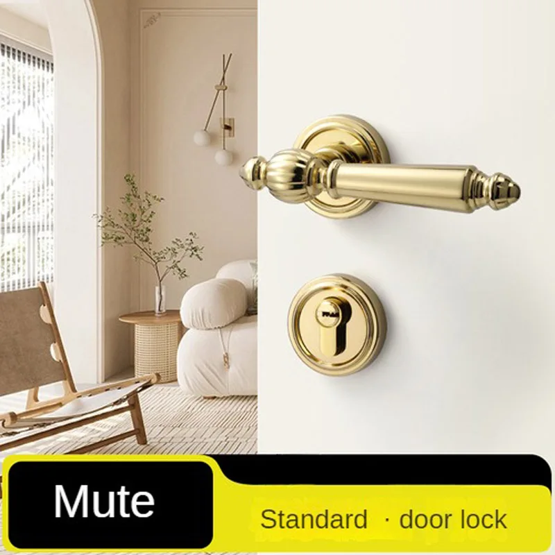 

Bedroom Mute Room Locks Golden Indoor Door Lock Magnetic Wooden Door Lockset Split Door Locksets Hinges or Door Stop Optional