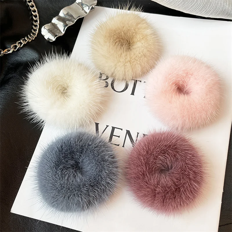 

Меховая обруч для волос ярких цветов, пушистые норковые волосы, Теплая эластичная повязка на голову, обруч для волос для женщин и девушек, оптовая продажа