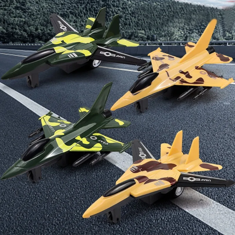 

Children's Simulation Aircraft Model Military Fighter Jet Model Toy Realistic Fighter Jet Kids Pull Back Aircraft Gift 1pc