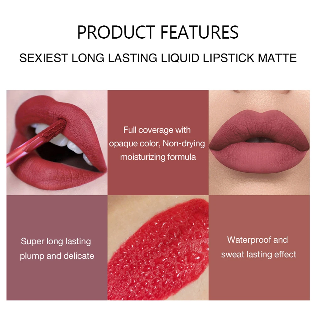 Makeup Lipstick Is Not Easy To Dip Cup Matte Liquid Lipstick 6 Lip Gloss Lip Glaze Set Wholesale Matte Lipstick Lazy Lipstick cb5feb1b7314637725a2e7: A set (6 packs)|Set B (pack of 6)