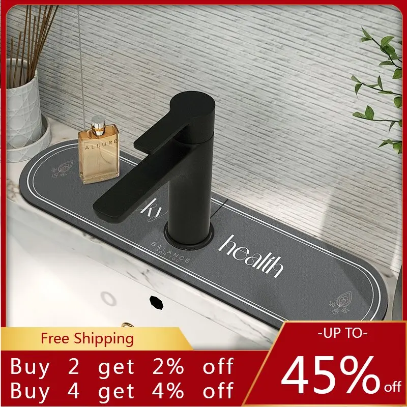Faucet Absorbent Mat Quickdrying Bathroom Sink Drain Pad Countertop Waterproof Pad For Kitchen