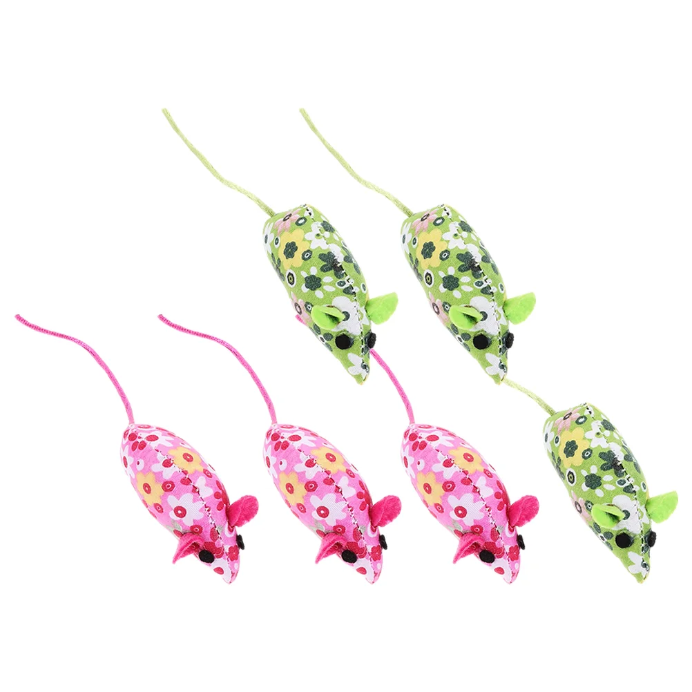 

6 Pcs Mouse Cat Toy Plush Mice for Cats Chewing Toys Kitten Stuffed Indoor Catnip Plaything