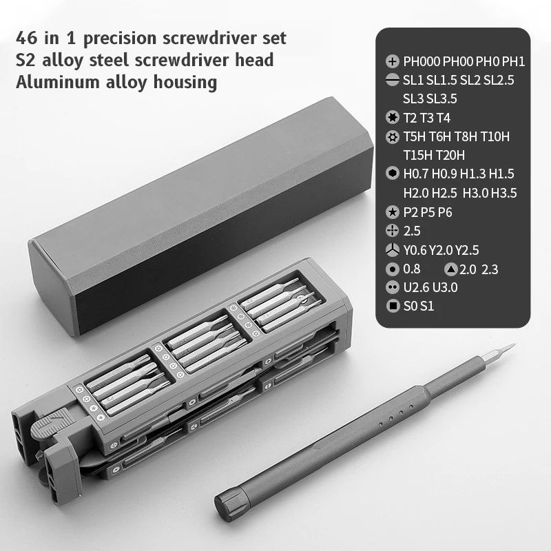 Precision Screwdriver Set, SHOWPIN 46 in 1 Laptop Screwdriver Kit with T5  T6 T8 T10 Torx Bit Set, Electronics Tool Kit Compatible for Game Console