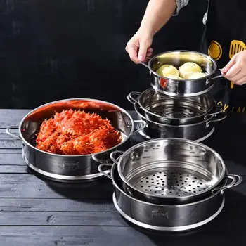 Hot 304 Stainless Steel Steamer Basket Kitchen Cooking Tool with Double Ear Steam Rack Safe Material Generic Drain Basket