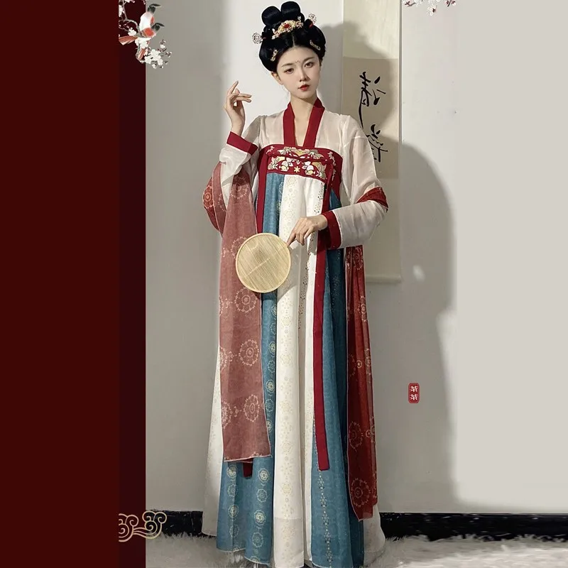 

New Chinese Traditional hanfu dress women with Print and Embroidery Original Design Adult Women's Tang Dynasty Style