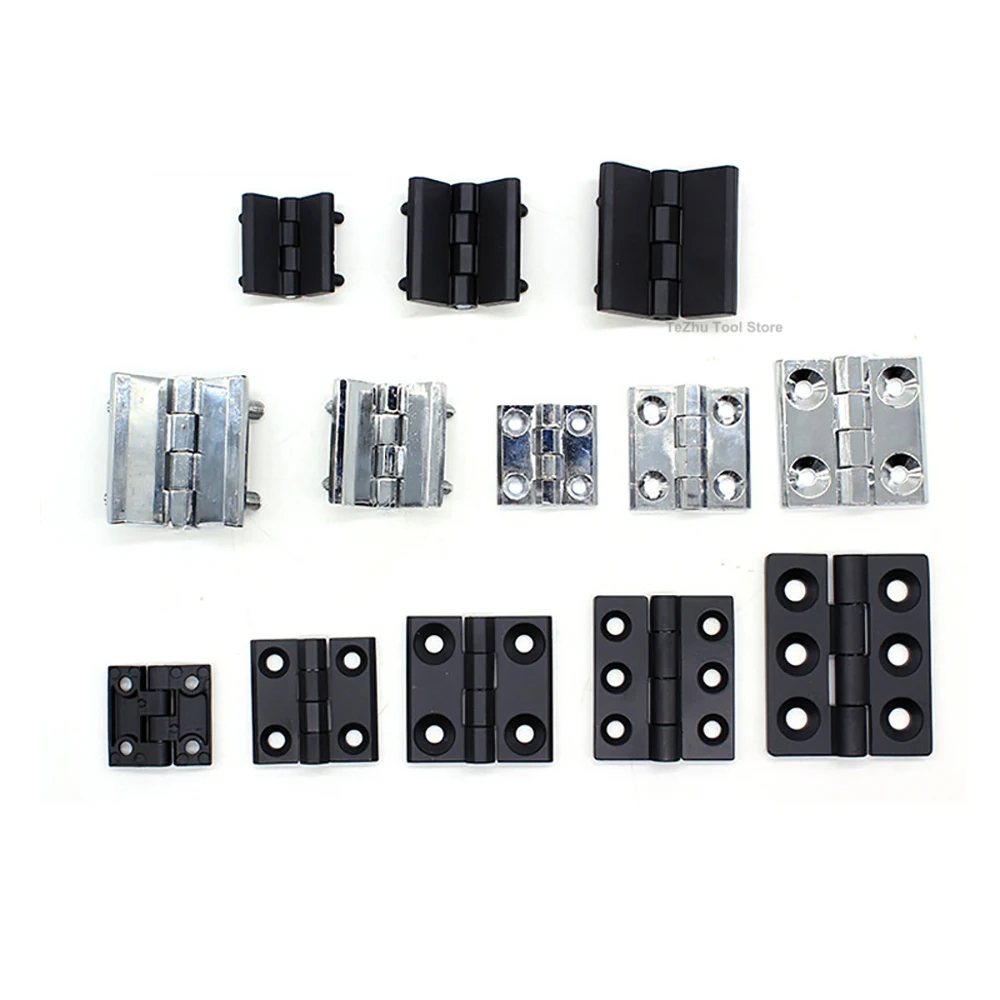 Door hinges 1pcs 40/50/60/65/80mm butt metal black cabinet aluminium box backflap shed heavy-duty thickened