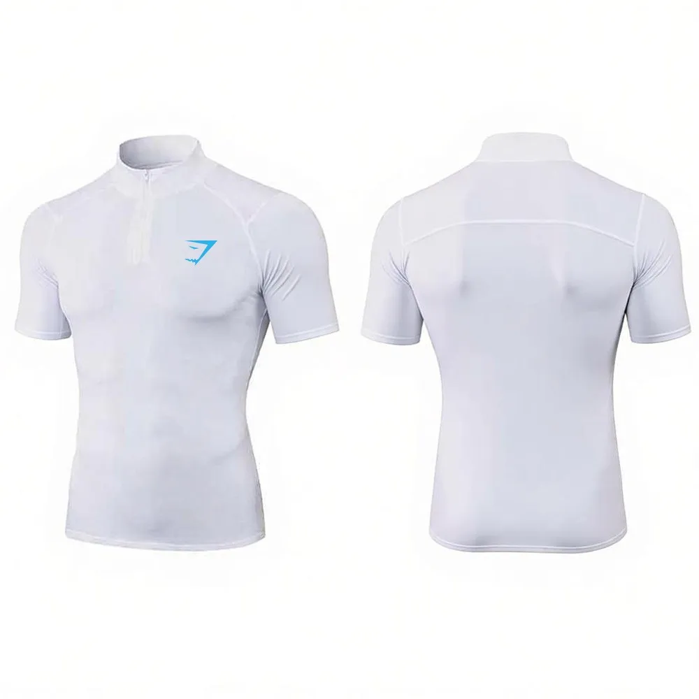 Maglietta a Compressione da Uomo per Bodybuilding, Abbigliamento Sportivo a Manica Corta ad Asciugatura Rapida, T-shirt per Palestra e Corsa - immagine 3