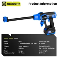 NEWBENY 200Bar Brushless Electric Car Washer 6 IN 1Cordless Efficient Car Garden Washing Power Tools For Makita 18V Battery 2
