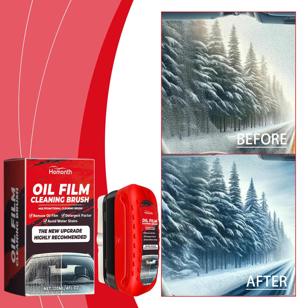Powerful Car Windshield Cleaner Removes Dirt Car Window Glass Cleaner Auto Glass Sponge Cleaning Brush Oil Film Wipe