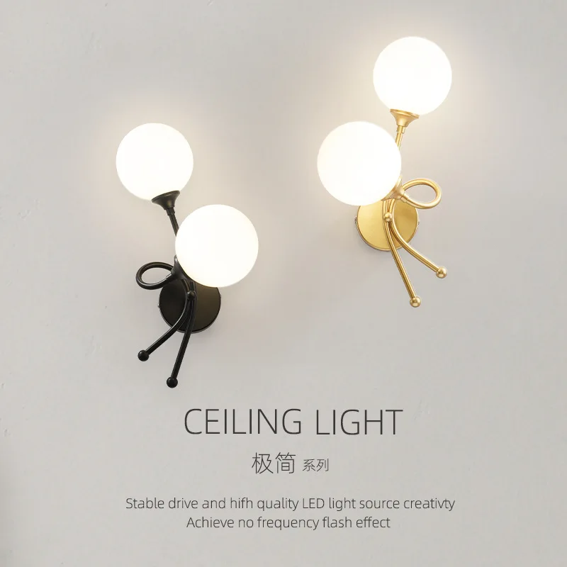 

Wall lamp minimalist modern bedroom bedside lamp Nordic light luxury living room background wall lamp designer hallway wall lamp