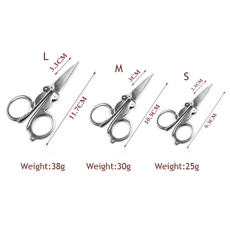 Stainless Steel Foldable Sissors Portable Student Handmade Crafts Scissors Stationery Office DIY School Supplies - 4