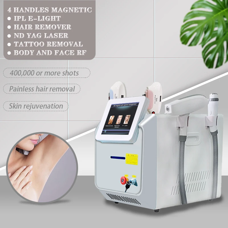 

ADG 4In1 Professional 360 Magneto Hair Removal Machine Skin Rejuvenation Tattoo Removal IPL OPT Rejuvenate skinBeauty Equipment