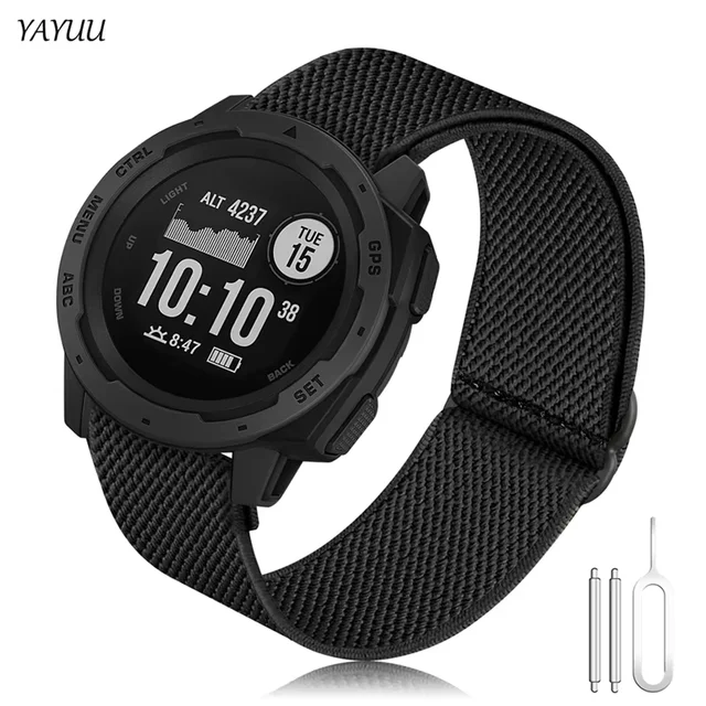 22mm Elastic Watch Bands for Garmin Instinct 2 Solar Soft Stretchy Nylon Strap for Garmin Instinct Tactical/ Solar/ Tide Esports