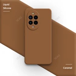 Premium Liquid Silicone Soft Phone Case with Lens Protection - Square Design in Elegant Finish for Huawei Nova 13 Pro (Caramel)