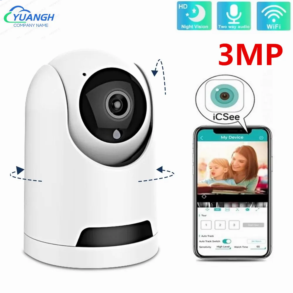 ICSee 3MP WIFI Baby Monitor Camera Smart Home Security Protection Wireless Video Surveillance MINI Camera Two Ways AUDIO