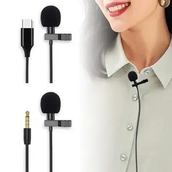 USB 케이블 클립 온 마이크 컴퓨터 녹음, 틱톡 라이브 방송용 미니 휴대용 C 타입 마이크, 소음 감소, 3.5mm