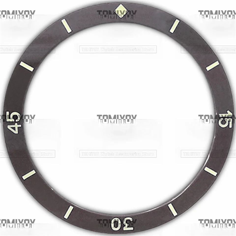 38MM×31.7MM Black Blue Gray Green Ceramic Green Luminous flat Bezel Insert Fit for SEIKO Men's Mechanical Watch