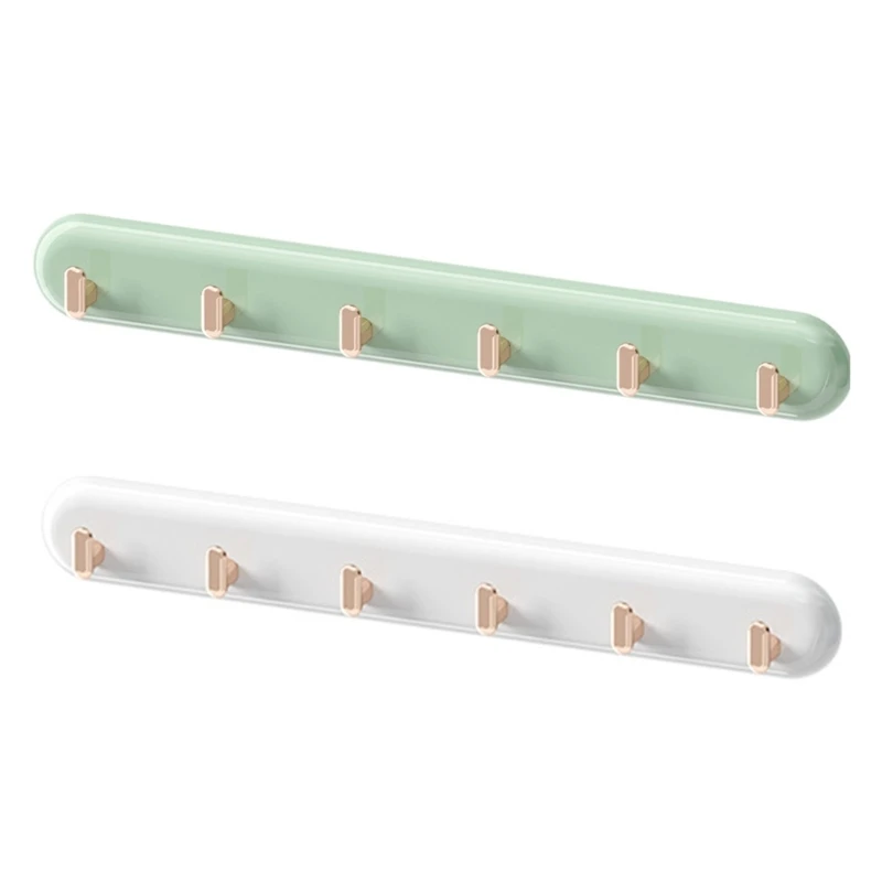

Powerful Adhesive Hook Long 6 Hooks Seamless Adhesive Wall Hook Bathroom Punch-Free Hook Shower Hooks Kitchen Storage 594C