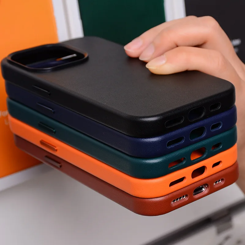 New Luxury New Leather For iPhone 14 Pro Max Plus Magnet Case For Magsaf* Cover Wireless Charging Drop Protect Covers