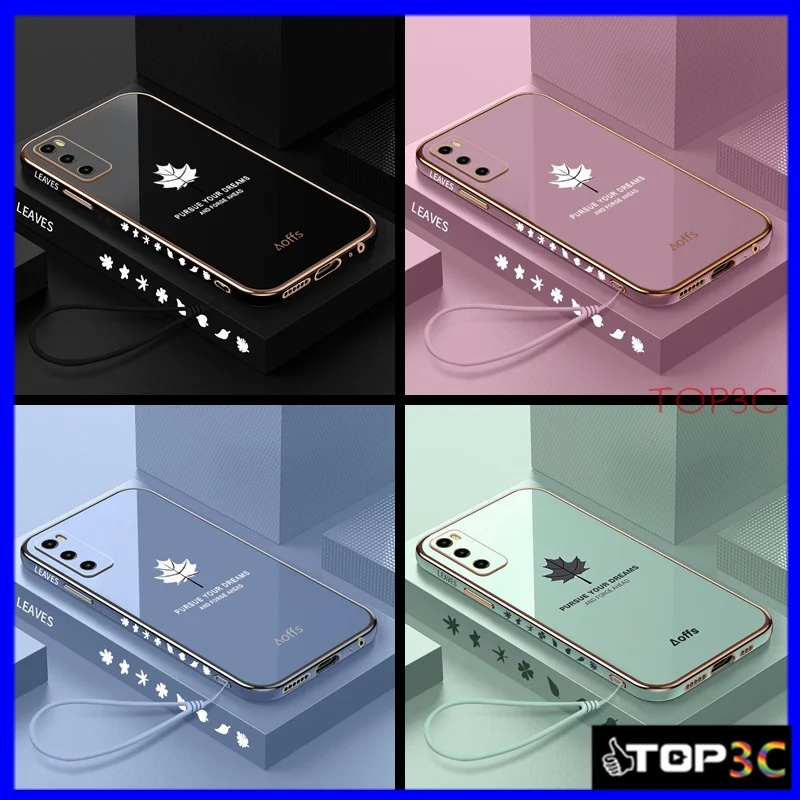 

For Vivo V20 SE V17 V20 V21 V15 V11 Pro V11i V9 Y85 V21E V23E Straight Edge Maple Leaf Phone Case