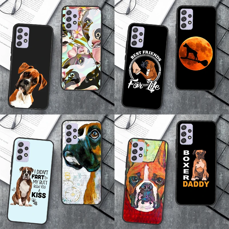 Силиконовый чехол Boxer Dog для Samsung Galaxy A12 A32 A52 A72 A42 A50 A70 A21S A52S A51 A71 A03S |