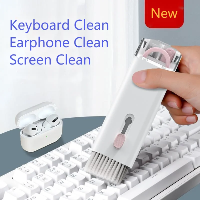 7-in-1 Computer Keyboard Cleaner Brush Kit Earphone Cleaning Pen For Headset Keyboard Cleaning Tools Cleaner Keycap Puller Kit