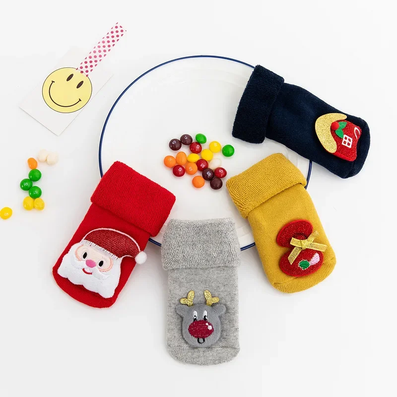 

Winter Thickening Children's Christmas Socks Baby Baby Wool Doll Towel Rollover Gift Socks for Children