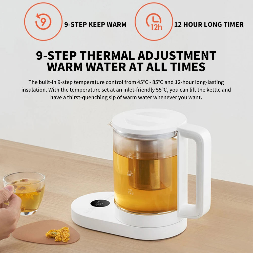 Xiaomi Mijia Smart Multifunctional Health Kettle 1.5L Stainless Steel Tea Electric Health preserving Pot Work with Mi Home APP electric kettle electric tea stove