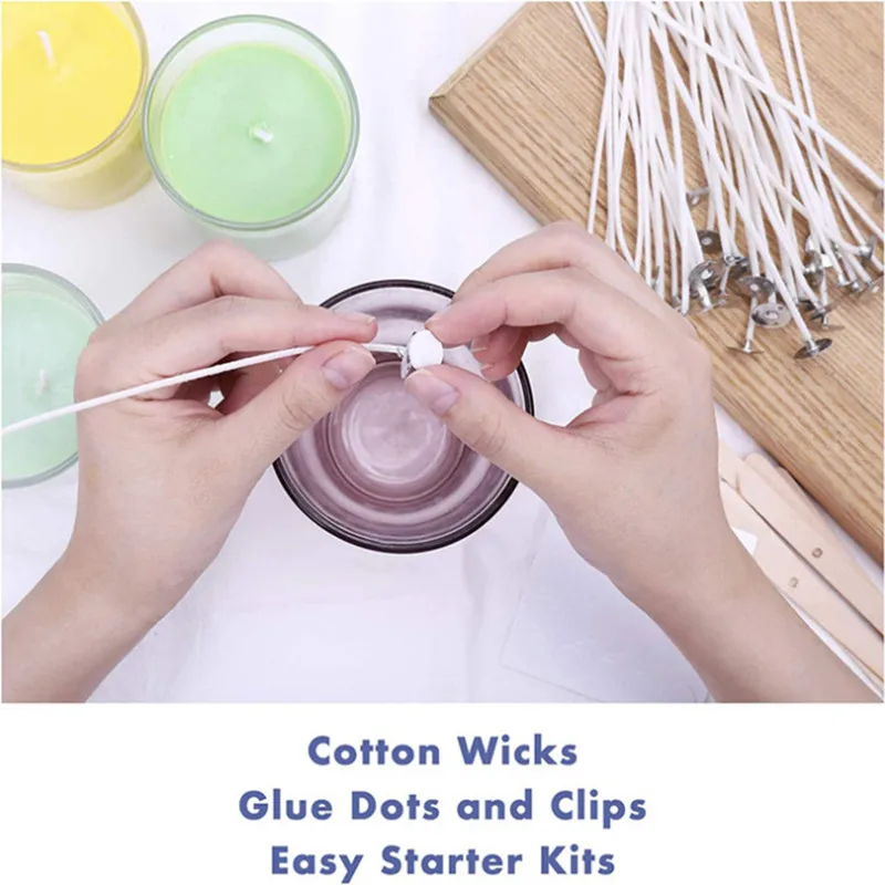 1 Set Candle Making Kit Pouring Pot Wicks Sticker Diy Candle Fixator Craft Tools Diy Handmade Wax Candles with for Wedding Party