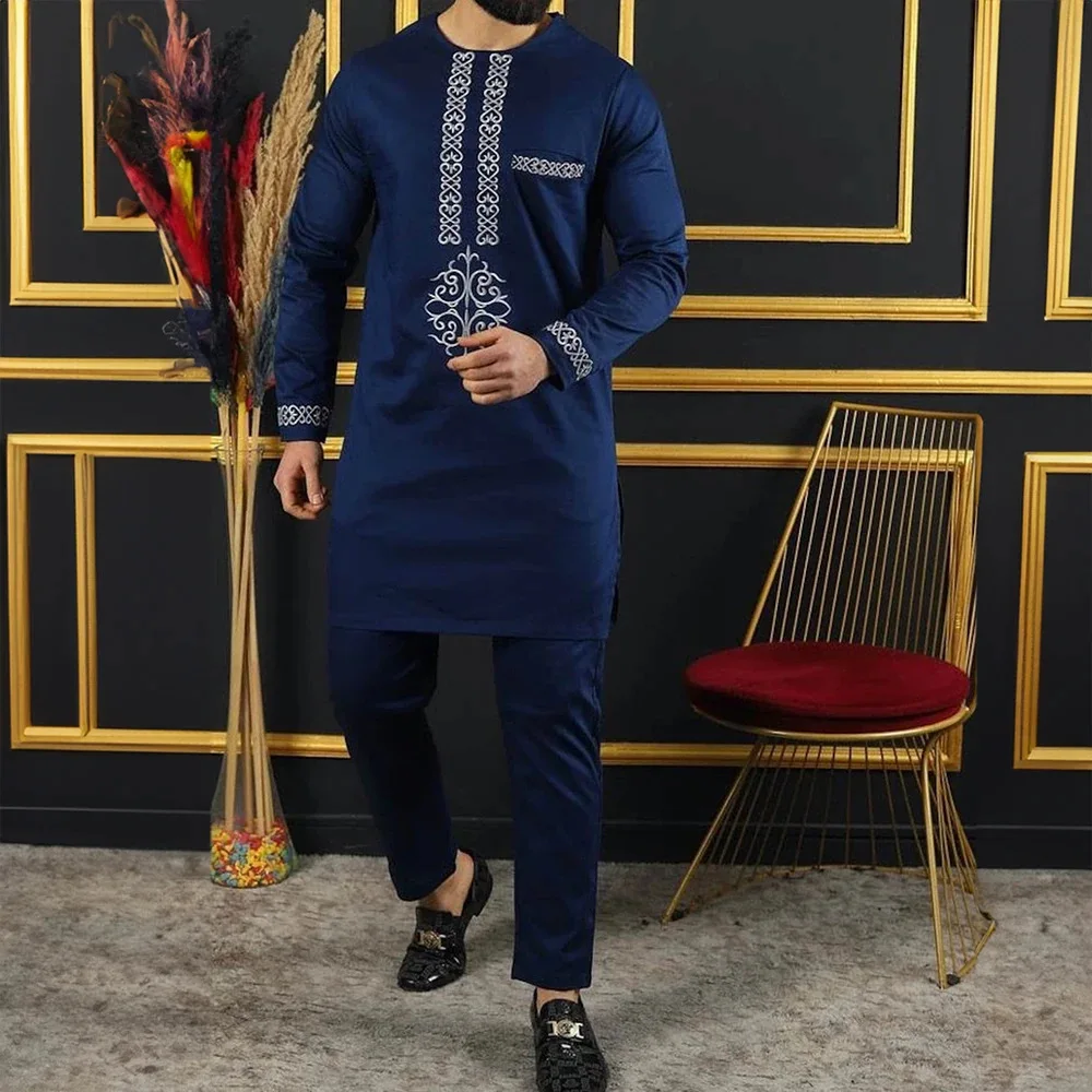 Wedding party kaftan outfits mens tracksuit muslim africa clothing dashiki robe africaine fashion african dresses clothes