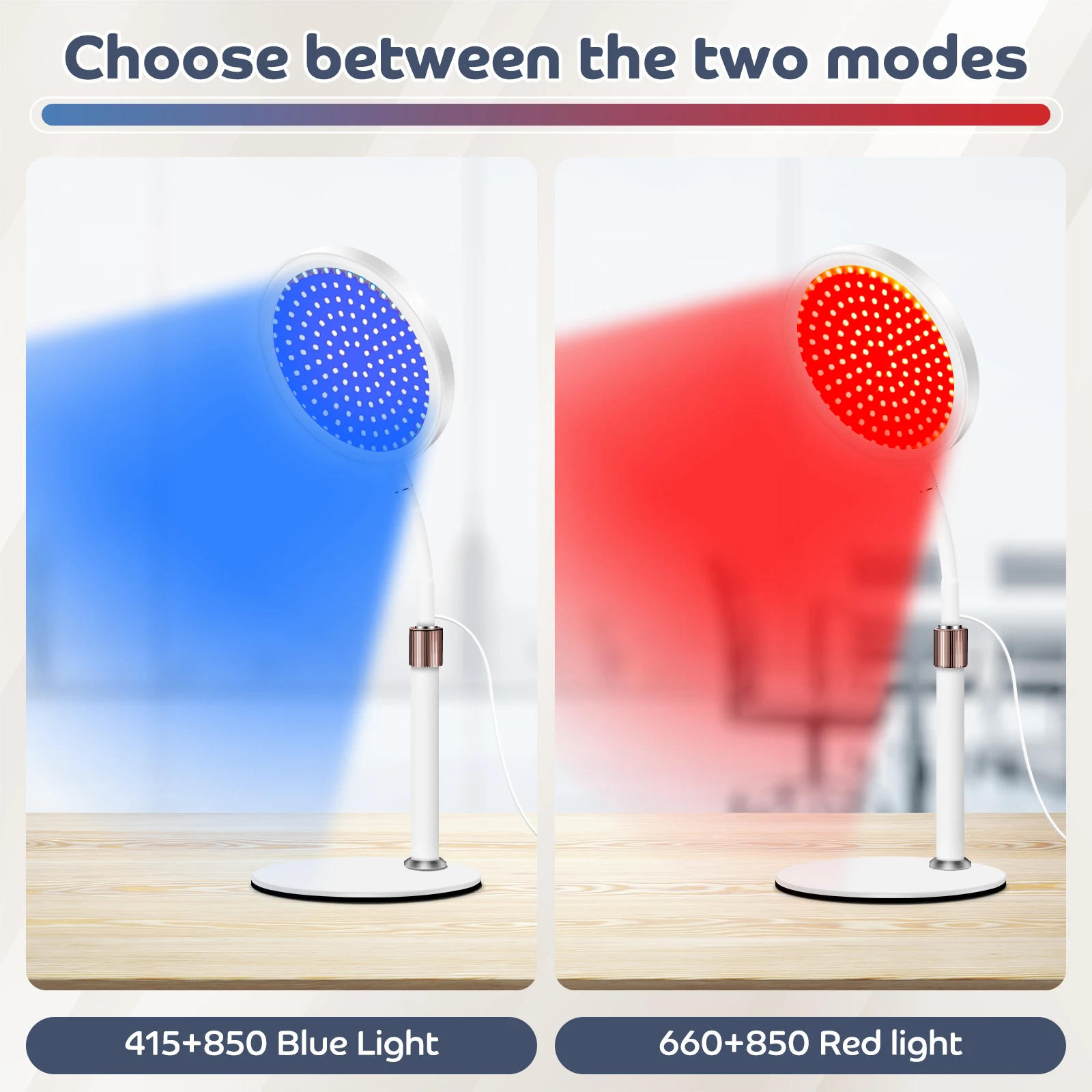 European-style modern style desktop table lamp, adjustable brightness, timing, with red light +blue light