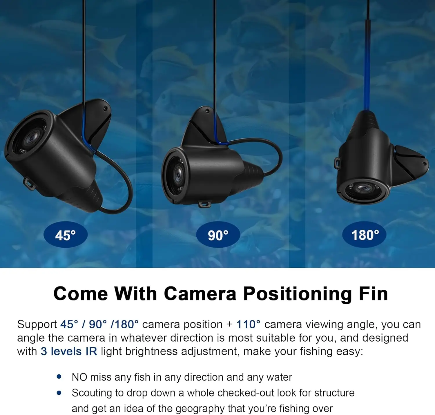 Portable Video Fish Finder with 4.3 Inch LCD Monitor, Ice Fishing Camera for Ice Lake Sea Boat Kayak Fishing