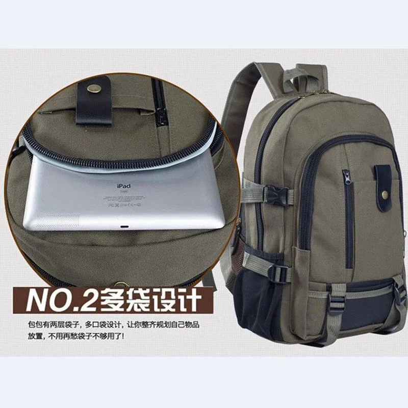 New Casual Camping Male Backpack Laptop Backpack Hiking Bag Large Capacity Men Travel Backpack Canvas Fashion Youth Sport Bags