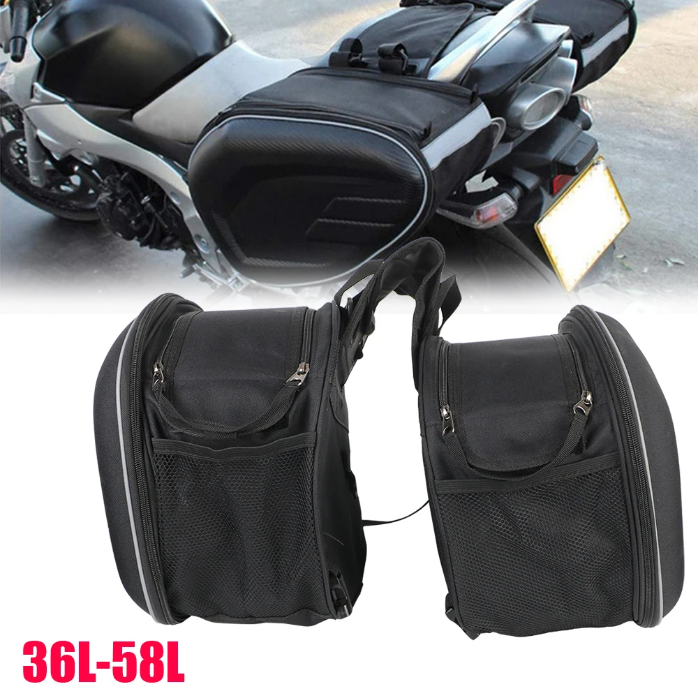 

Luggage Saddle Bags 1Pair 36L-58L Moto Helmet Travel Bags Motorcycle Pannier Bags Universal Side Storage Pouch Box