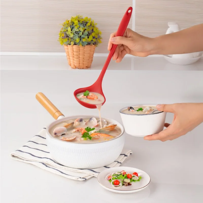 Silicone Spoon One-Piece All-Inclusive Big Spoon Food Grade High Temperature Resistant Soup Kitchen Non-Stick