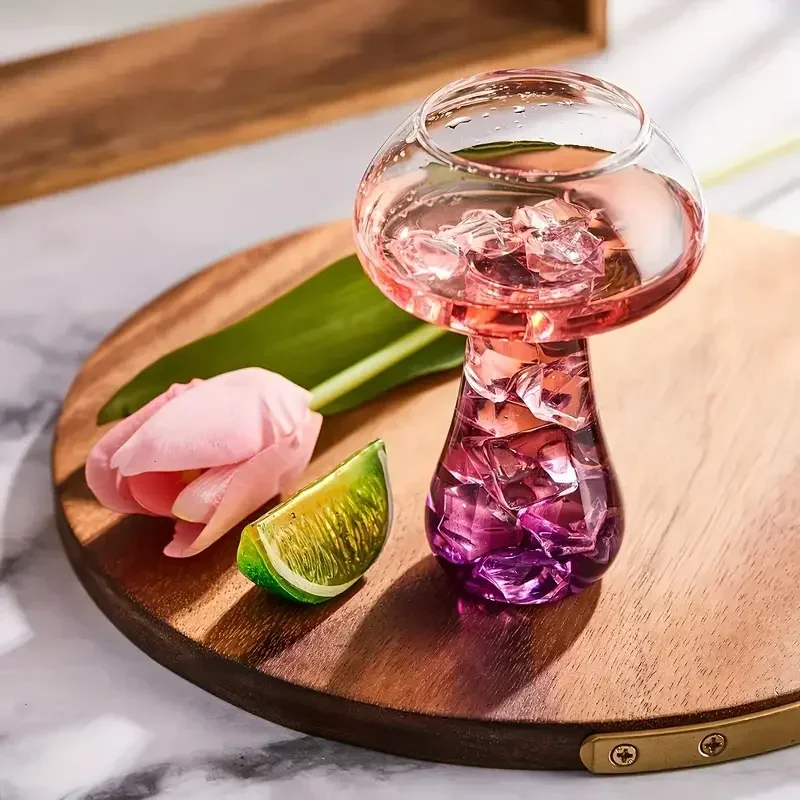 Creative Mushroom Cocktail Glass Cups Transparent Drinkware