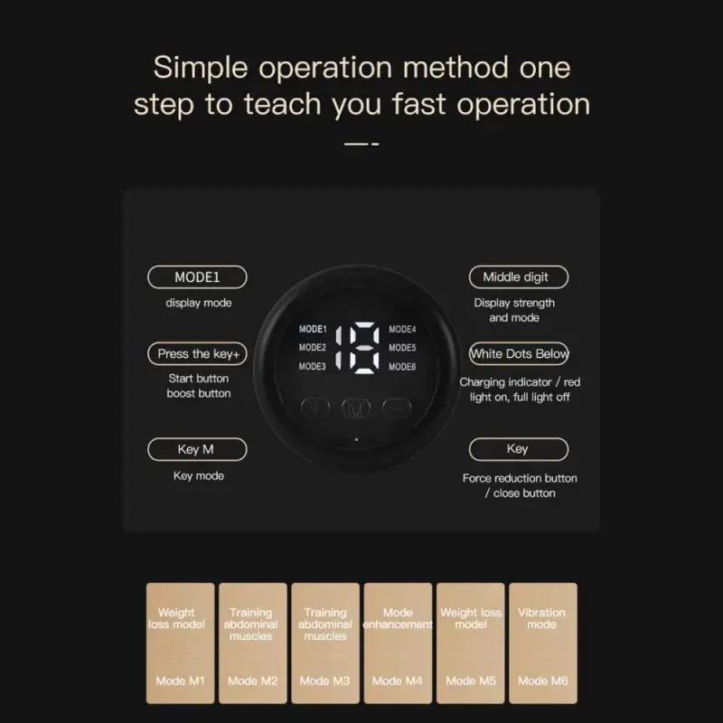 Muscle Stimulator EMS Abdominal Hip Trainer LCD Display Toner USB Abs Fitness Training Home Gym Body Slimming Waist Trainer