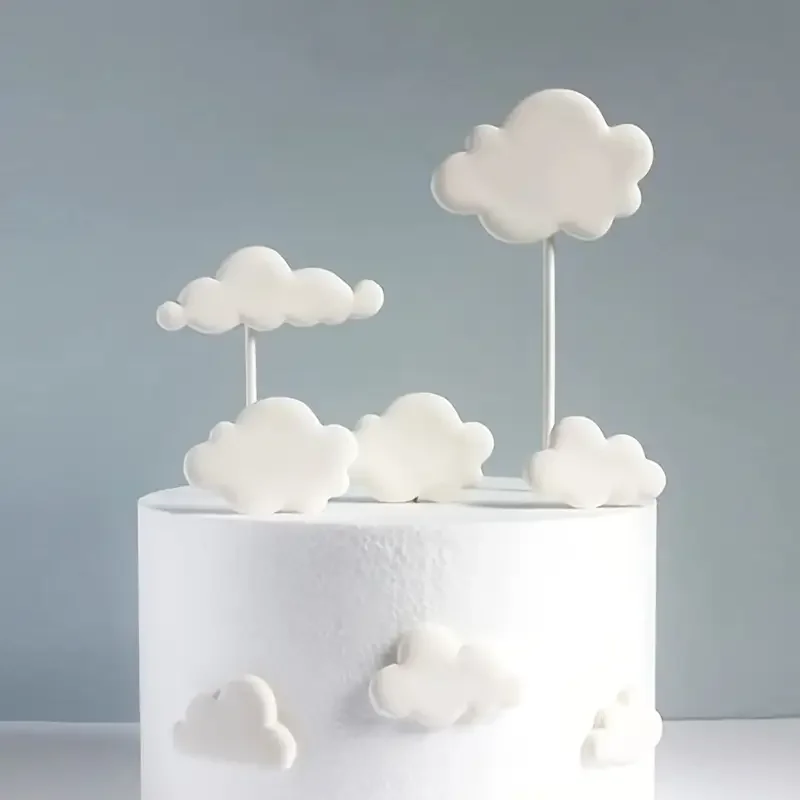 6/12/30 Stück weiße Wolke Kuchen Topper verschiedene Größen weiße Wolke geformt Cupcake Dekor für Geburtstagsfeier Babyparty Kuchenzubehör